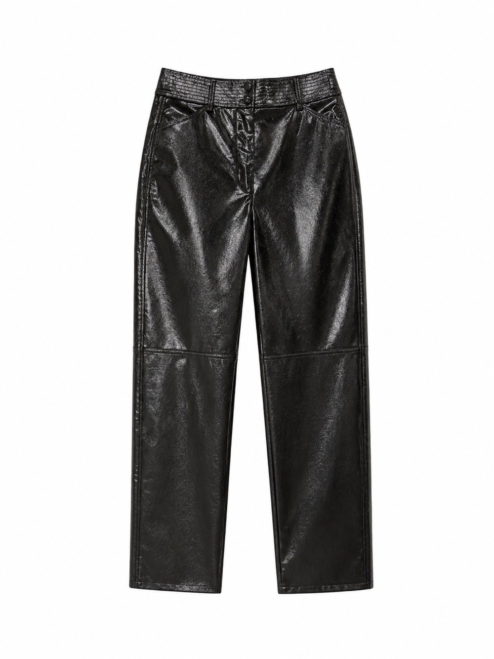 Le Fou Wilfred | 0 | Black Shiny Patent-Look Wide Leg Pants - Picture 2 of 4